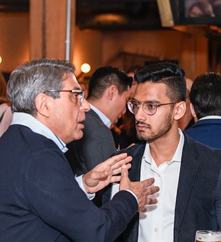 Two men networking