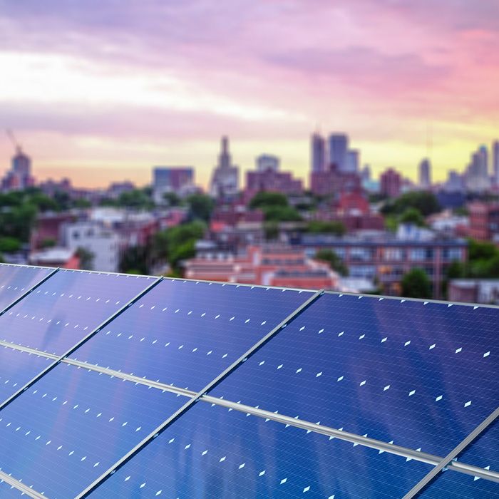 Solar panels on a roof