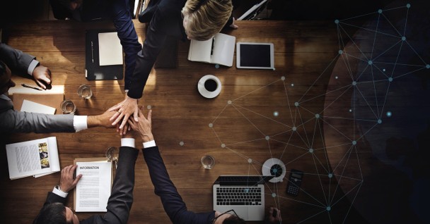 Stock image of teamwork