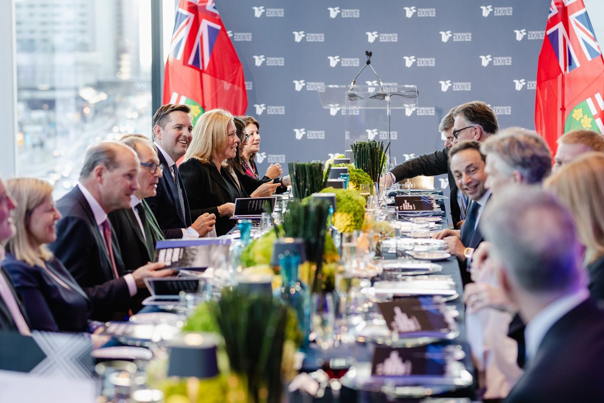 The executive table of the BCT, pictured at the inaugural dinner.