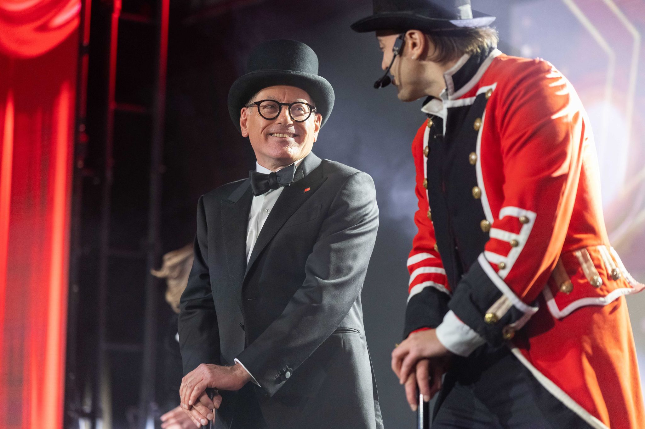 President & CEO Giles Gherson during the opening sequence, featuring members of the Toronto cast of "The Greatest Showman"