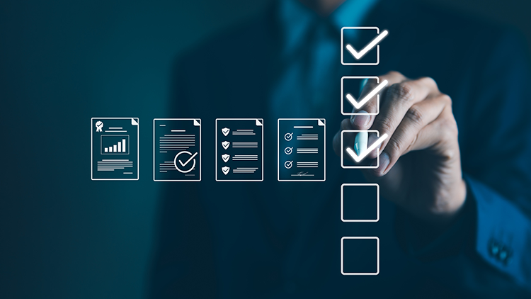 Graphic of checking off various documents